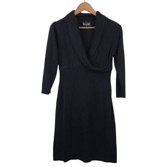 Connected Knit Sweater Dress Deep V - M - Picture 1 of 6